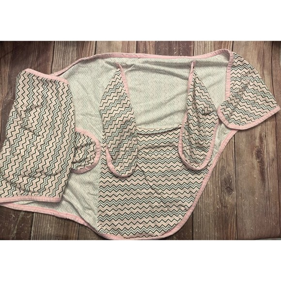 Miracle Baby Baby Girl Pink & Gray Grey Stripe Swaddle Blanket, Newborn - Picture 4 of 5